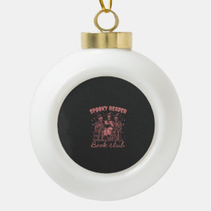 Spooky Reader Book Club D Red Ceramic Ball Christmas Ornament