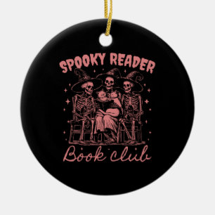 Spooky Reader Book Club D Red Ceramic Tree Decoration