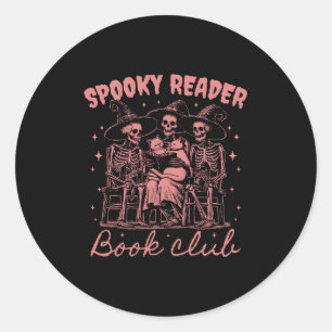 Spooky Reader Book Club D Red Classic Round Sticker
