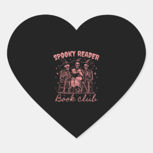 Spooky Reader Book Club D Red Heart Sticker