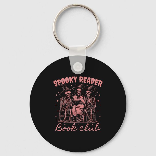 Spooky Reader Book Club D Red Key Ring (Front)