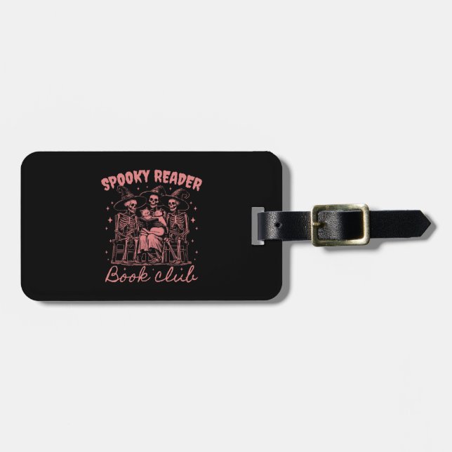 Spooky Reader Book Club D Red Luggage Tag (Front Horizontal)
