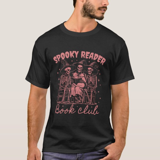 Spooky Reader Book Club D Red T-Shirt (Front)