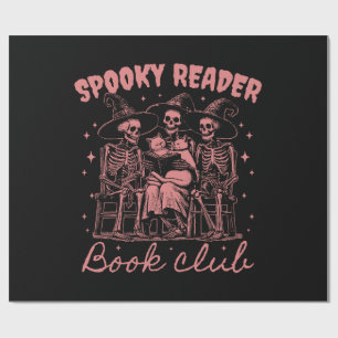 Spooky Reader Book Club D Red Wrapping Paper