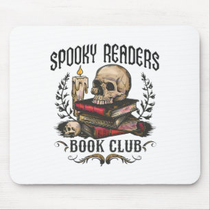 Spooky Readers Book Club Horror Skull Halloween Mouse Mat