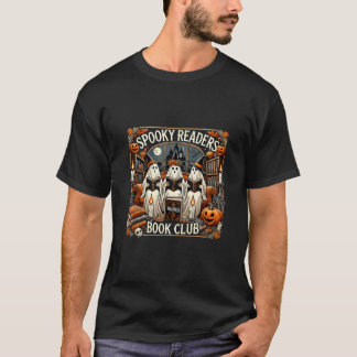Spooky Readers Book Club Retro Halloween Book Love T-Shirt