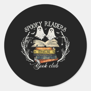 Spooky Readers Book Club Teacher Funny Ghost Happy Classic Round Sticker