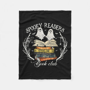 Spooky Readers Book Club Teacher Funny Ghost Happy Fleece Blanket