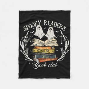 Spooky Readers Book Club Teacher Funny Ghost Happy Fleece Blanket