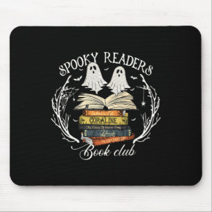 Spooky Readers Book Club Teacher Funny Ghost Happy Mouse Mat