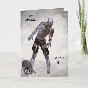 Spooky Realistic Zombie Halloween Card