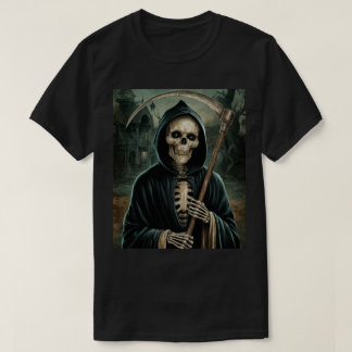Spooky Reaper of Death With Scythe T-Shirt