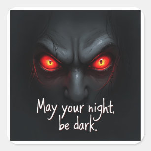 Spooky Red Eyes Design Square Sticker