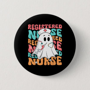 Spooky Registered Nurse Ghost Rn Funny Halloween C 6 Cm Round Badge