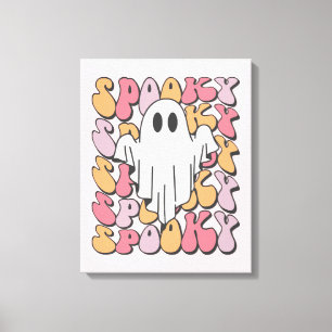 Spooky Retro Ghost Canvas Print