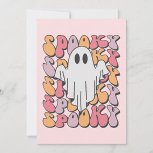 Spooky Retro Ghost Card