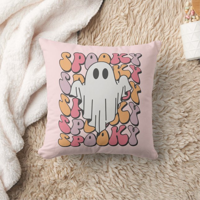 Spooky Retro Ghost Cushion (Blanket)