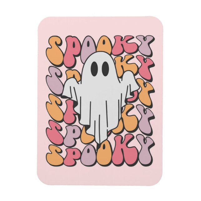 Spooky Retro Ghost Magnet (Vertical)