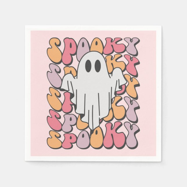 Spooky Retro Ghost Napkin (Front)