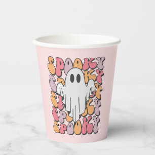 Spooky Retro Ghost Paper Cups