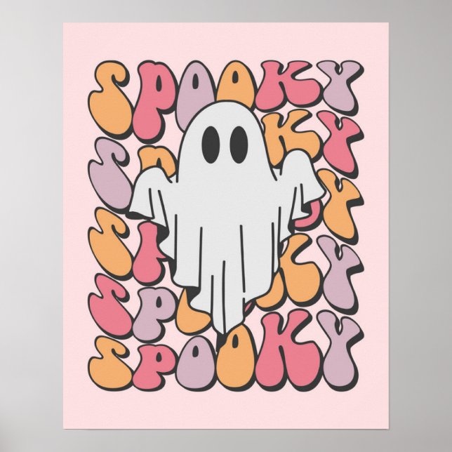 Spooky Retro Ghost Poster (Front)
