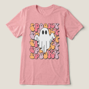 Spooky Retro Ghost Tri-Blend Shirt