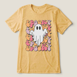 Spooky Retro Ghost Tri-Blend Shirt