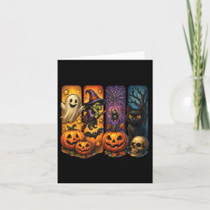 Spooky Retro Ghost Witch Funny Halloween Boys Kids Card