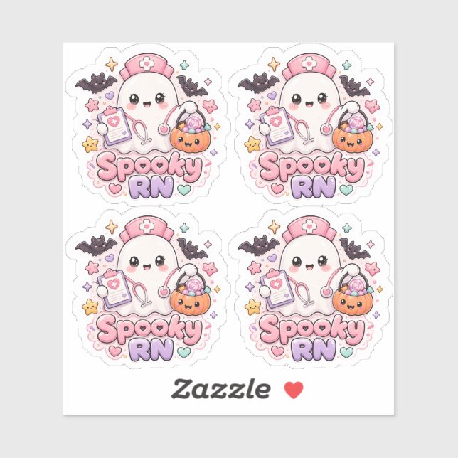Spooky RN Halloween Cute Ghost Nurse  (Sheet)
