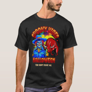 Spooky Rodeo Clown 2 And Bull Halloween T-Shirt