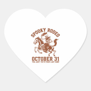Spooky Rodeo Halloween October 31 Heart Sticker