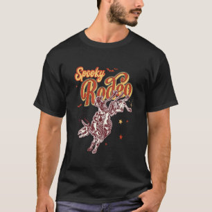 Spooky Rodeo Western Skeleton Cowboy Halloween Ret T-Shirt