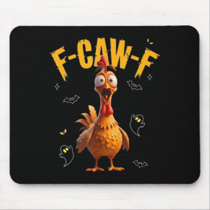Spooky Rooster F-caw-f Ghost Mouse Mat