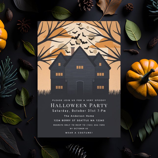 Spooky Salem Witch House Halloween Party  Invitation (Creator Uploaded)