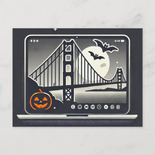 Spooky San Francisco Halloween Postcard