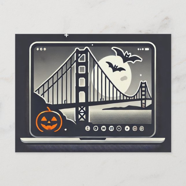 Spooky San Francisco Halloween Postcard (Front)