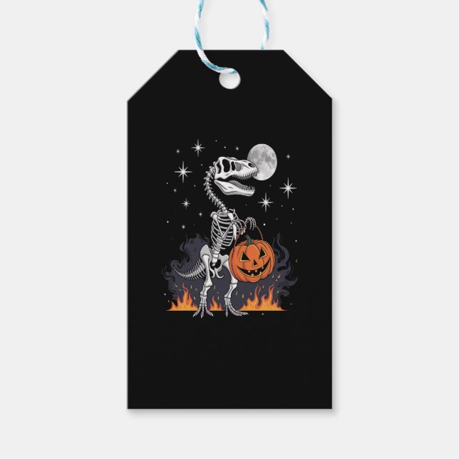Spooky Saurus Halloween Dinosaur Gift Tags (Front)