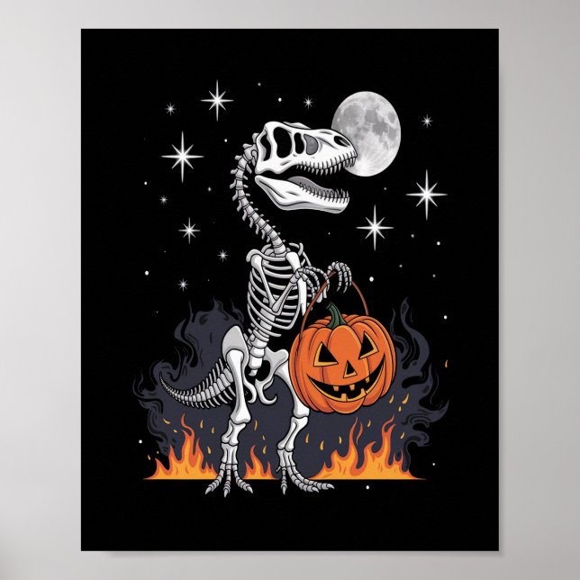 Spooky Saurus Halloween Dinosaur Poster (Front)