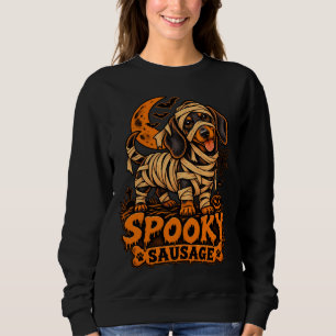 Spooky Sausage Dachshund Mummy Halloween Funny Dox Sweatshirt
