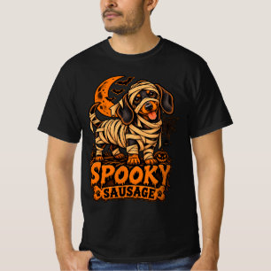Spooky Sausage Dachshund Mummy Halloween Funny Dox T-Shirt