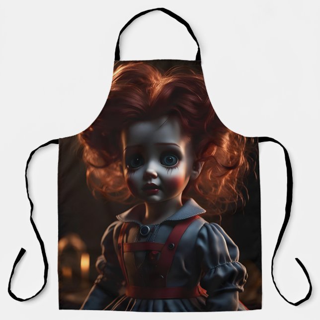 Spooky Scary Creepy Horror Halloween Themed Doll Apron (Front)