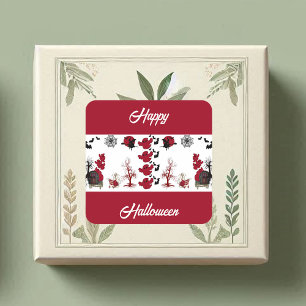 Spooky Scary Fun Ghosts Bats Dead Trees Halloween  Square Sticker