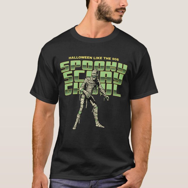 Spooky Scary Ghoul 90s Halloween T-Shirt (Front)