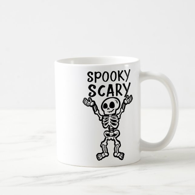 Spooky Scary Skeleton Halloween  Coffee Mug (Right)