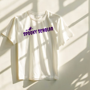 Spooky Scholar purple typography halloween witch T-Shirt