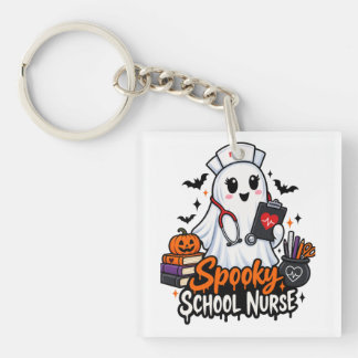 . Spooky School Nurse Key Ring