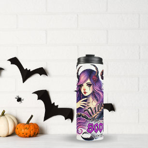 Spooky Scorpio Zodiac Halloween Birthday Gift Thermal Tumbler