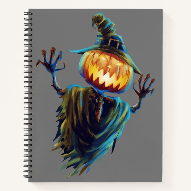 Spooky Scribbles: Halloween Custom Spiral Notebook (Front)