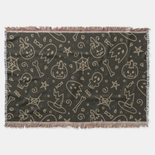 Spooky Seamless Pattern B (Style: 2) Throw Blanket