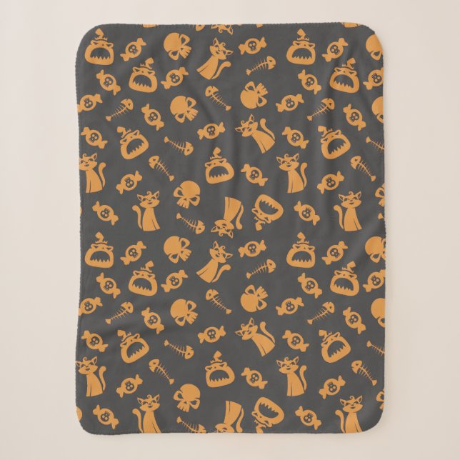 Spooky Seamless Pattern C (Style: 2) Sherpa Blanket (Front)